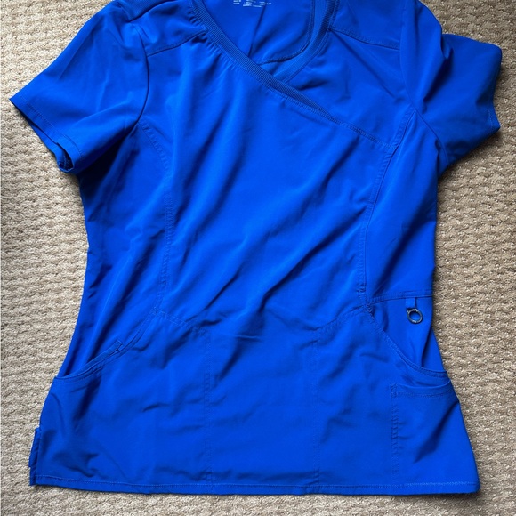Cherokee Tops - Women's Large Cherokee Royal Blue Scrubs Top
